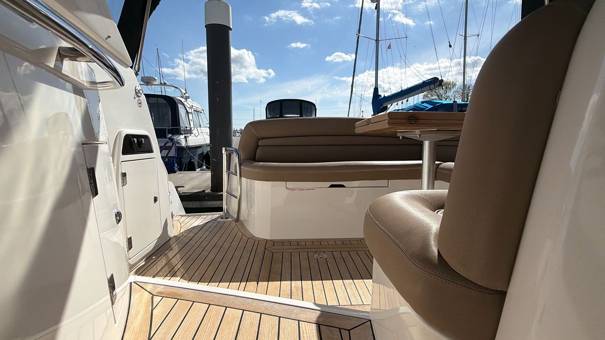 Deck walkway and seating area